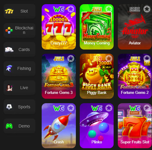Main screen of slots786 game page for PK players - 4